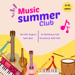 Poster of Music Summer Club 2024 in Stretford, South Manchester.