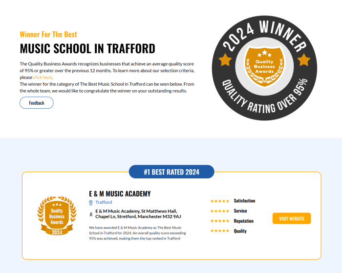 BEST MUSIC SCHOOL AWARDS TRAFFORD #image_title